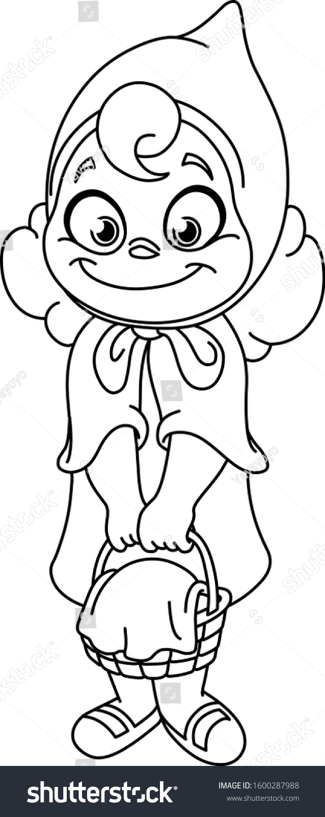 Outlined little red riding hood vector stock vector royalty free