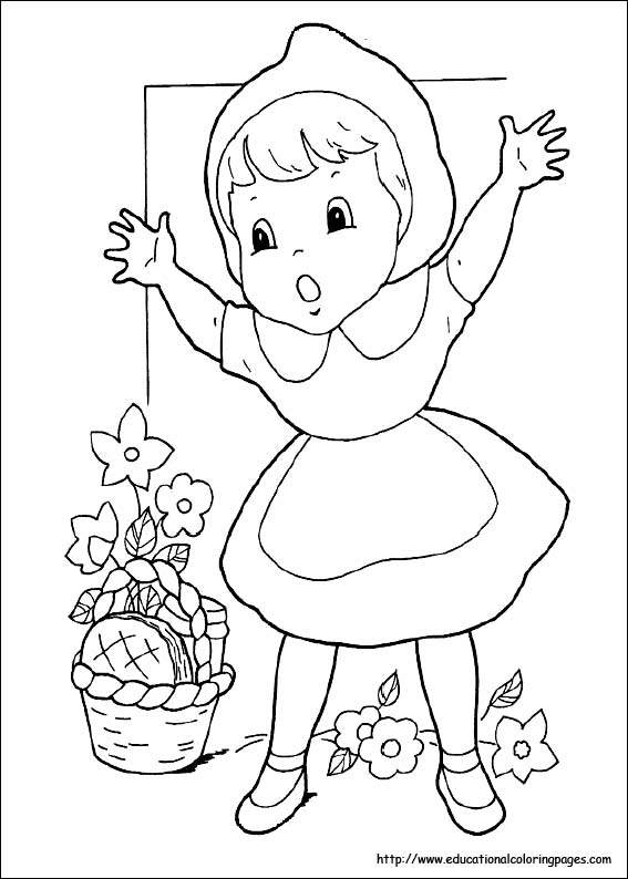 Little red riding hood coloring pages free for kids