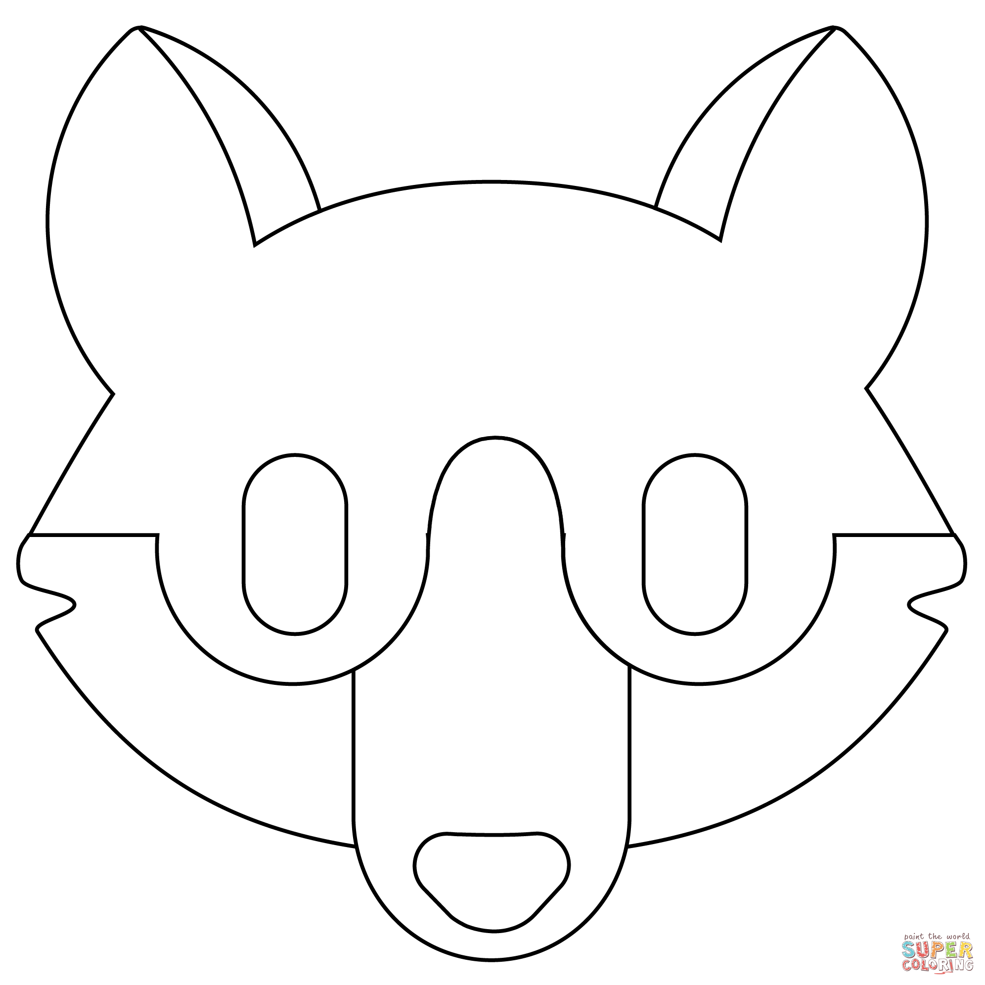 Wolf face emoji coloring page free printable coloring pages