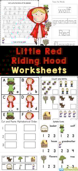 Free printable little red riding hood worksheets