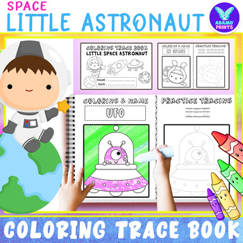 Little space astronaut coloring tracing activities packet mini book