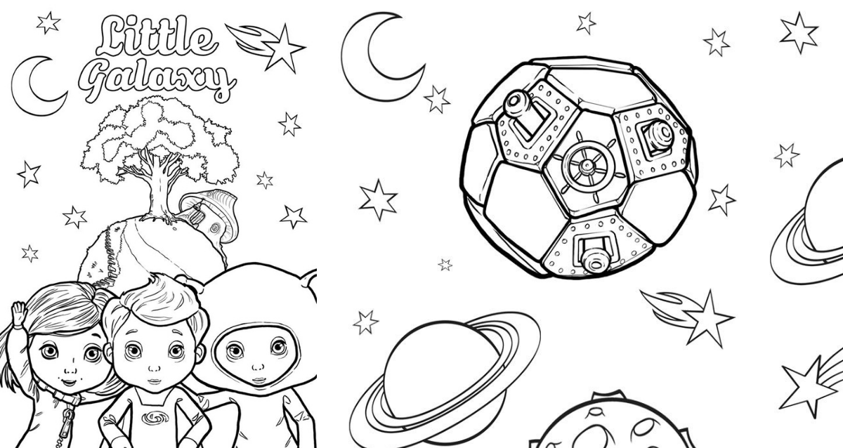 Space and astronauts louring pages for kids free printable