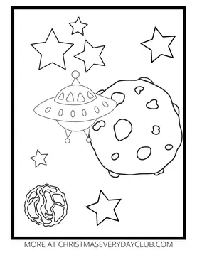 Free space coloring pages for young astronauts