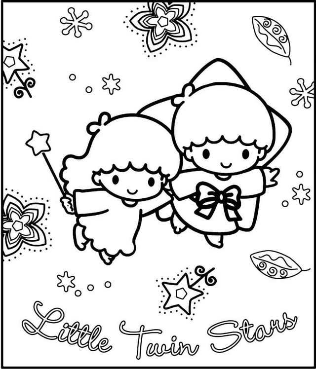 Little twin stars colouring pages rageregression