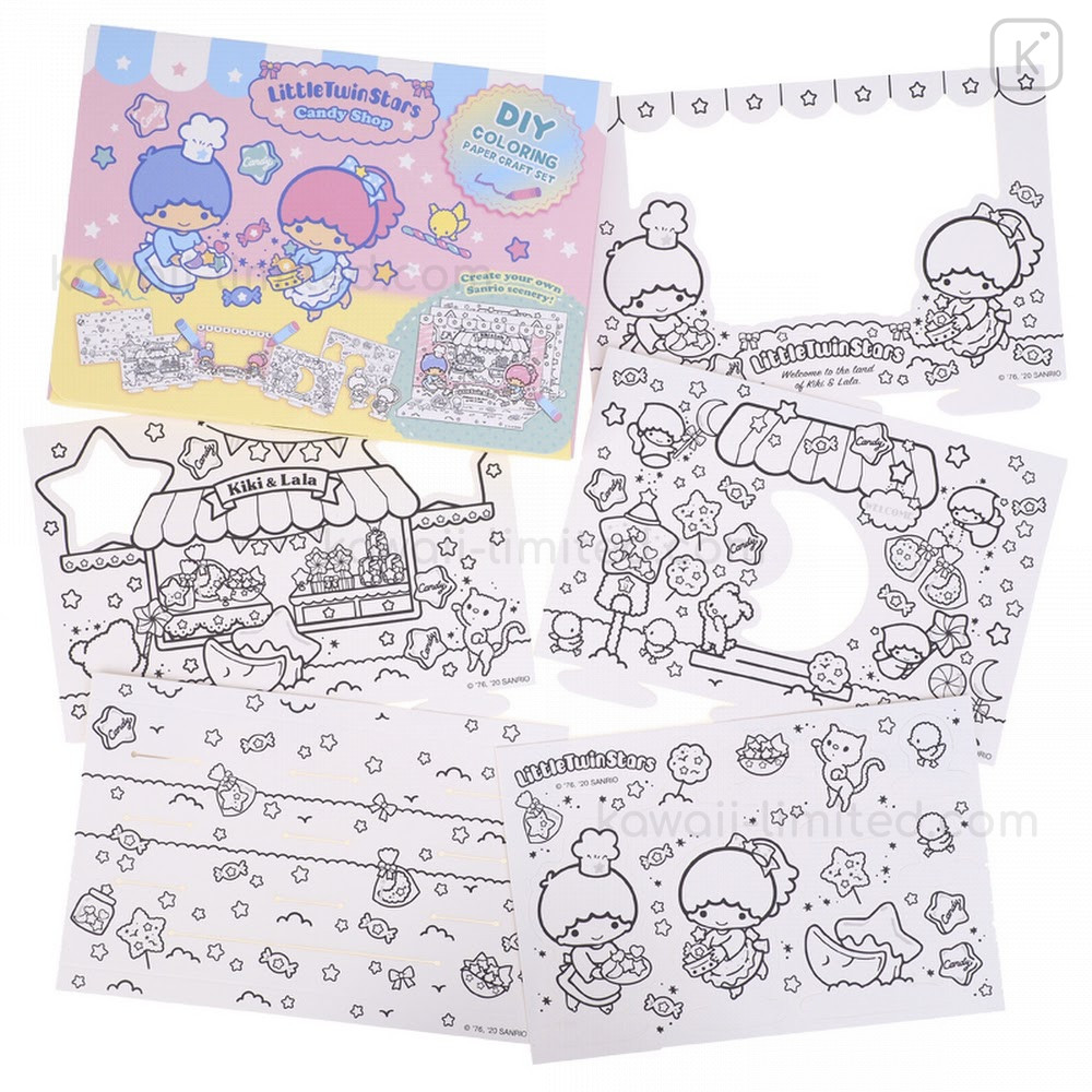 Sanrio diy coloring paper craft set