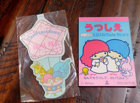 Rare vintage sanrio little twin stars kiki and lala tracing and coloring book with stickers
