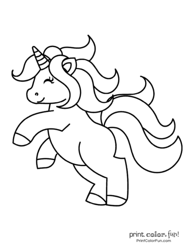 Cute my little unicorn different coloring pages to print at