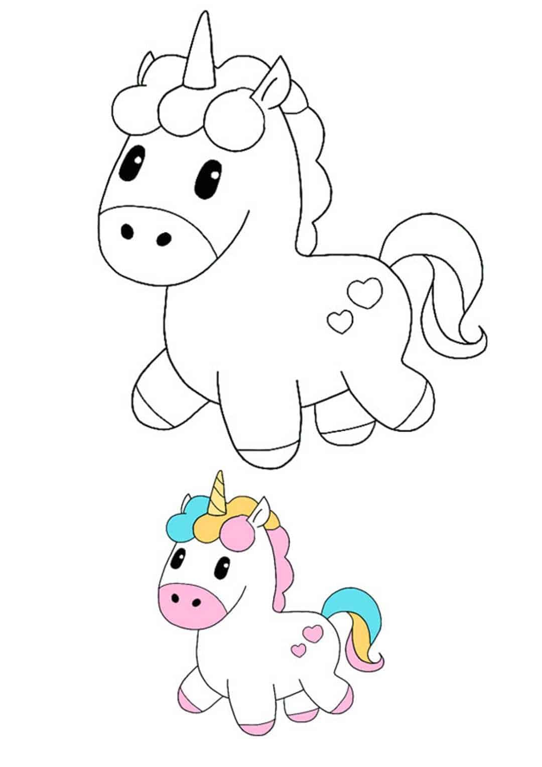 Cute unicorn coloring pages