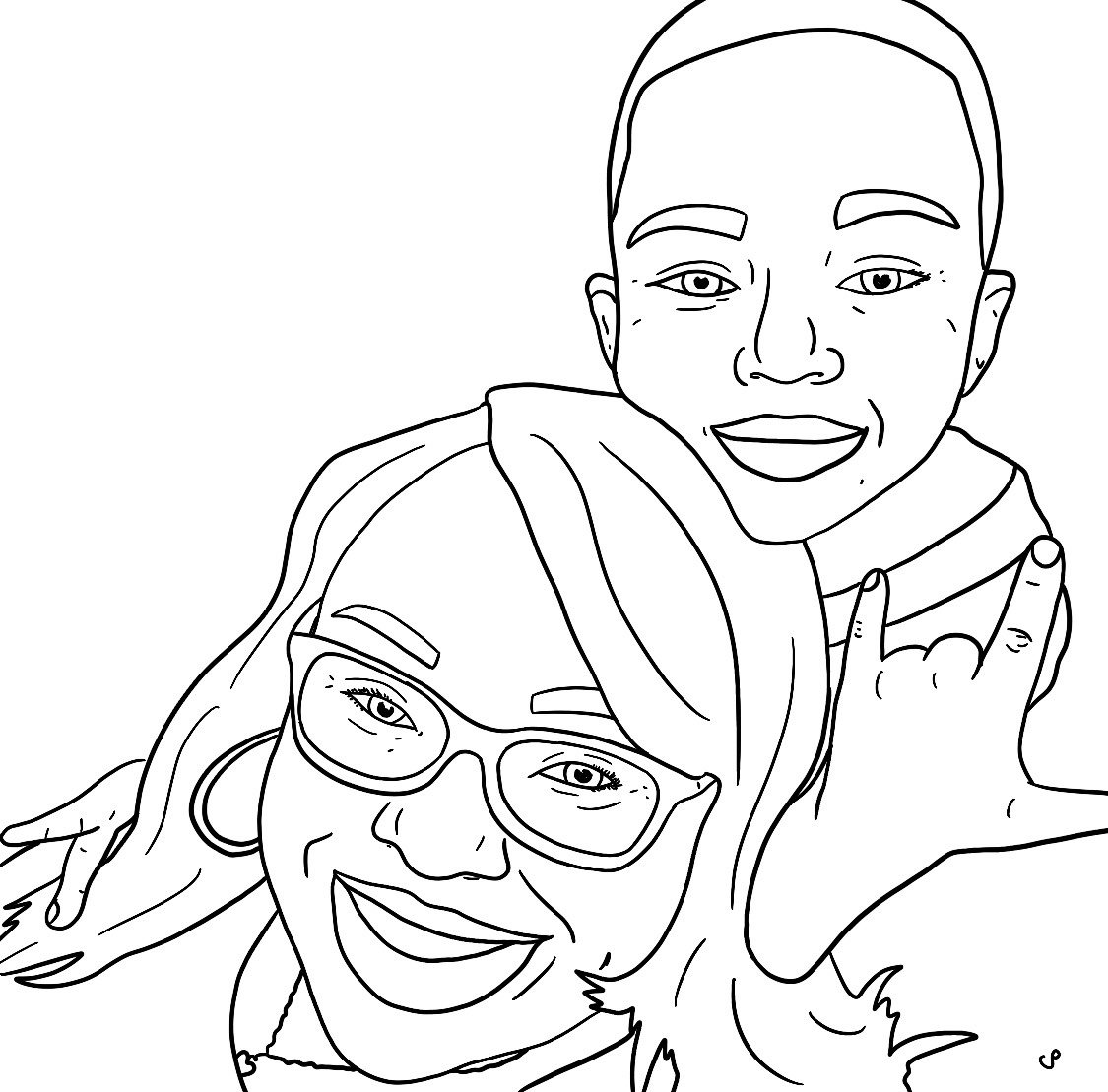 Custom portrait coloring page