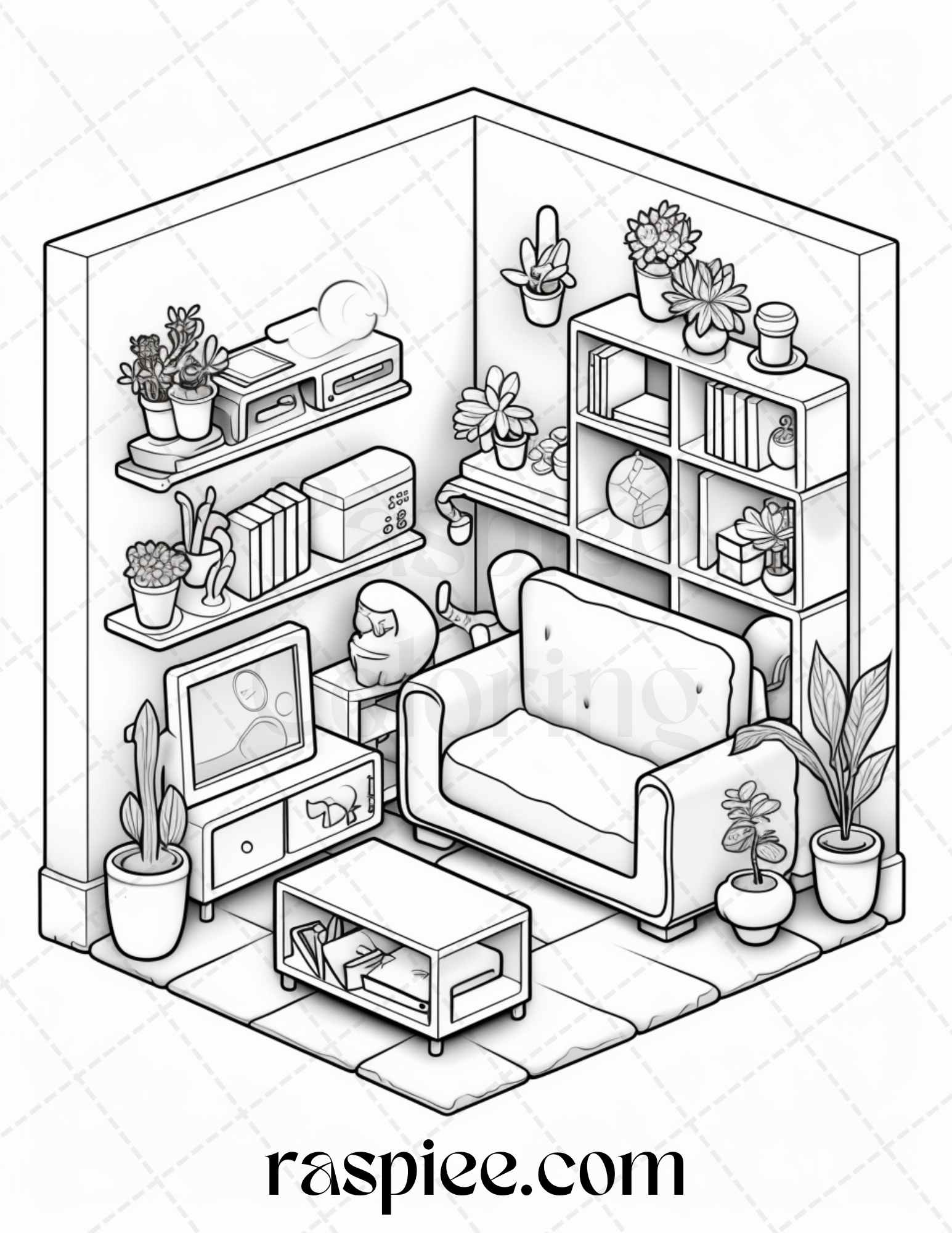 Pocket room coloring pages printable for adults kids pdf file inst â coloring