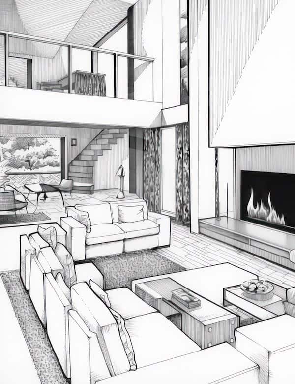 House coloring pages for adults and kids