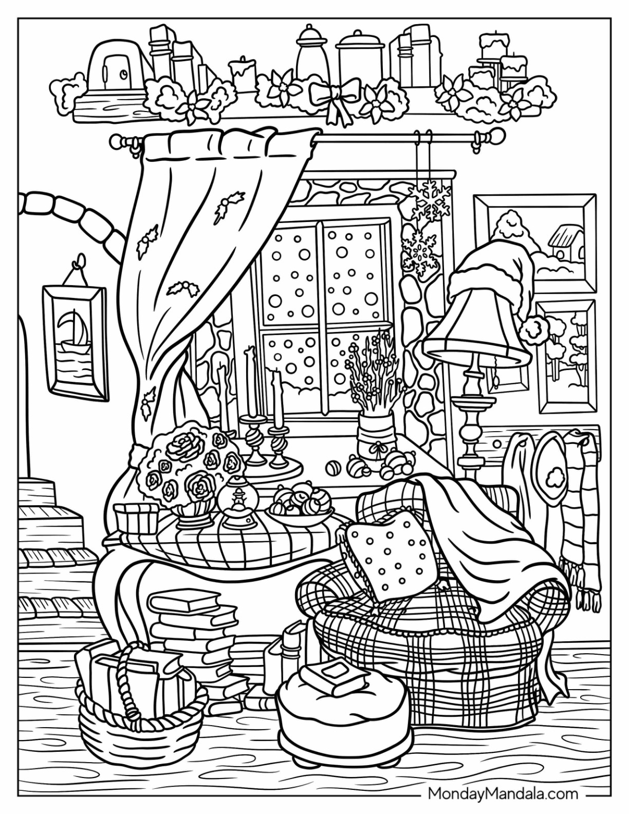 Christmas coloring pages for adults free printables