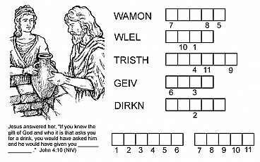 Woman at the well coloring childrens sermons from