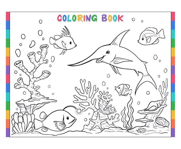 Page underwater coloring page images