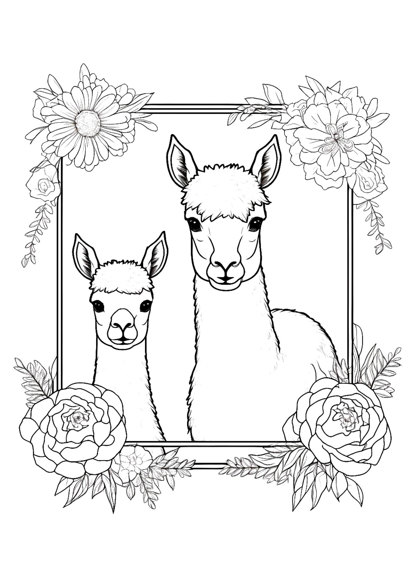 Cute printable llama coloring pages a fun activity for all ages