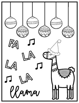 Llama christmas coloring pages by jamie crofoot