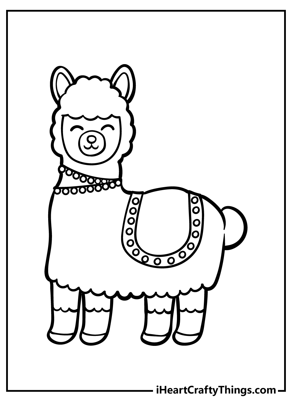 Llama coloring pages free printables