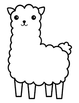 Llama template llama poster llama bulletin board llama coloring llama outline