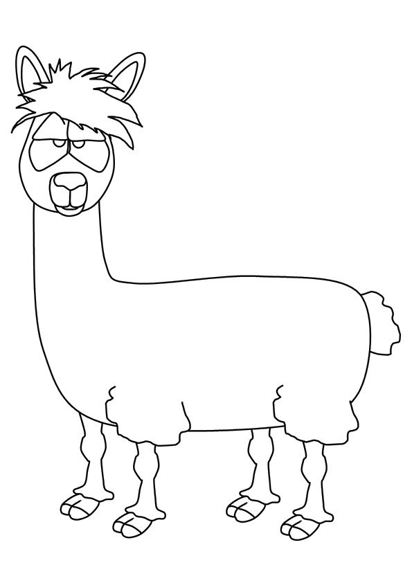 Llama coloring page free coloring page template printing printable llama coloring pages forâ animal coloring pages shape coloring pages coloring pages for kids