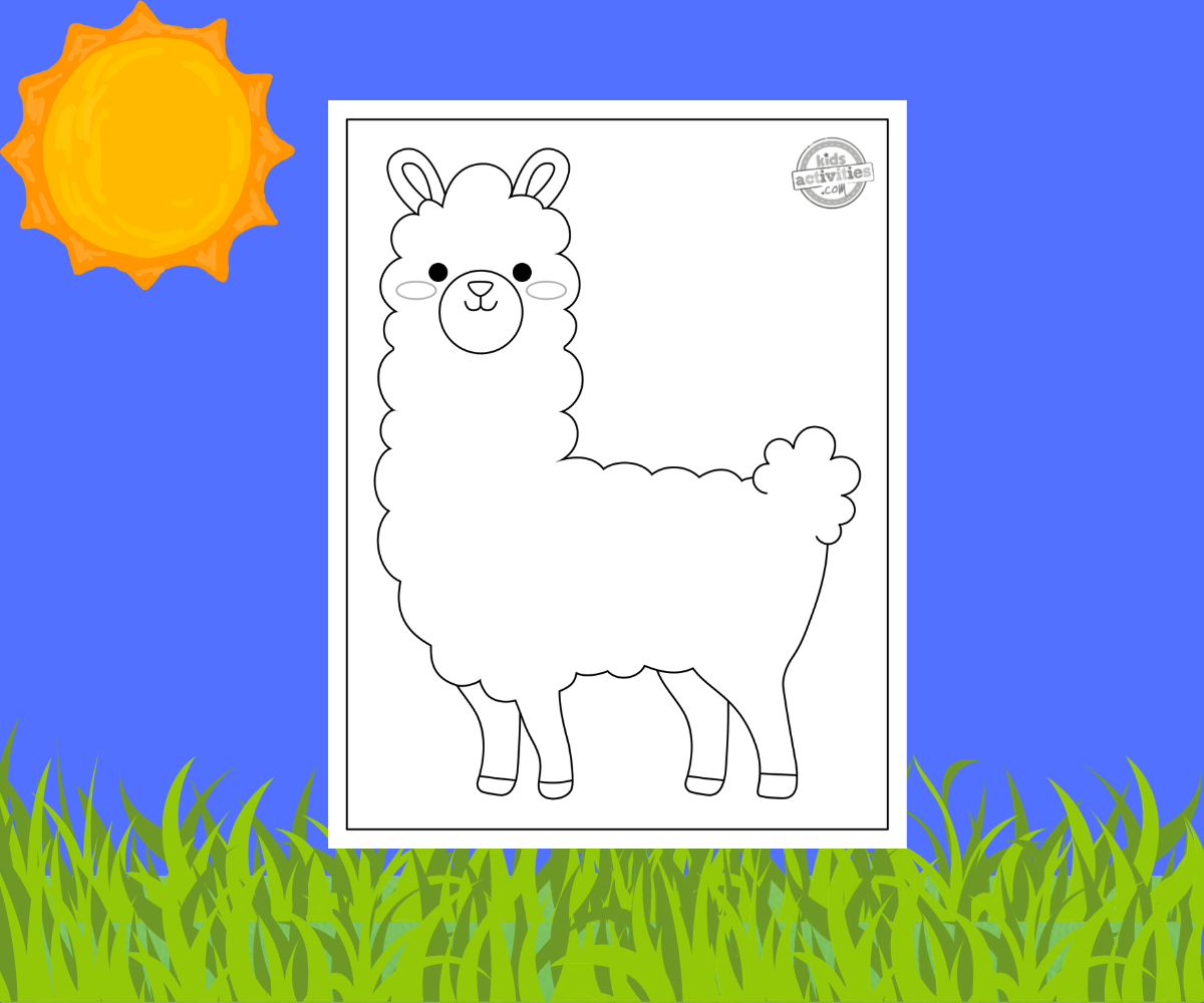 Adorable printable llama coloring page kids activities blog
