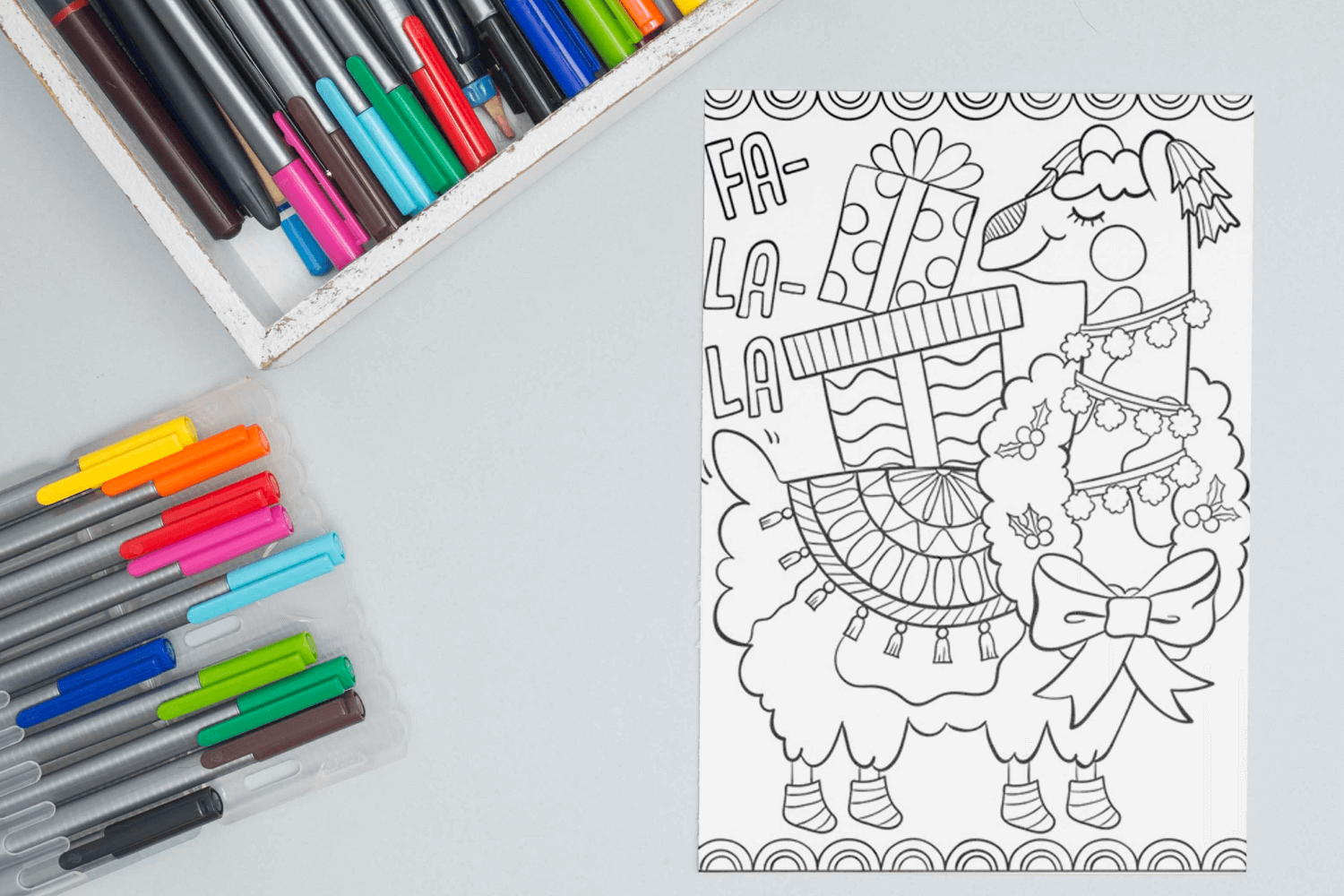 Fa la la llama free coloring page â