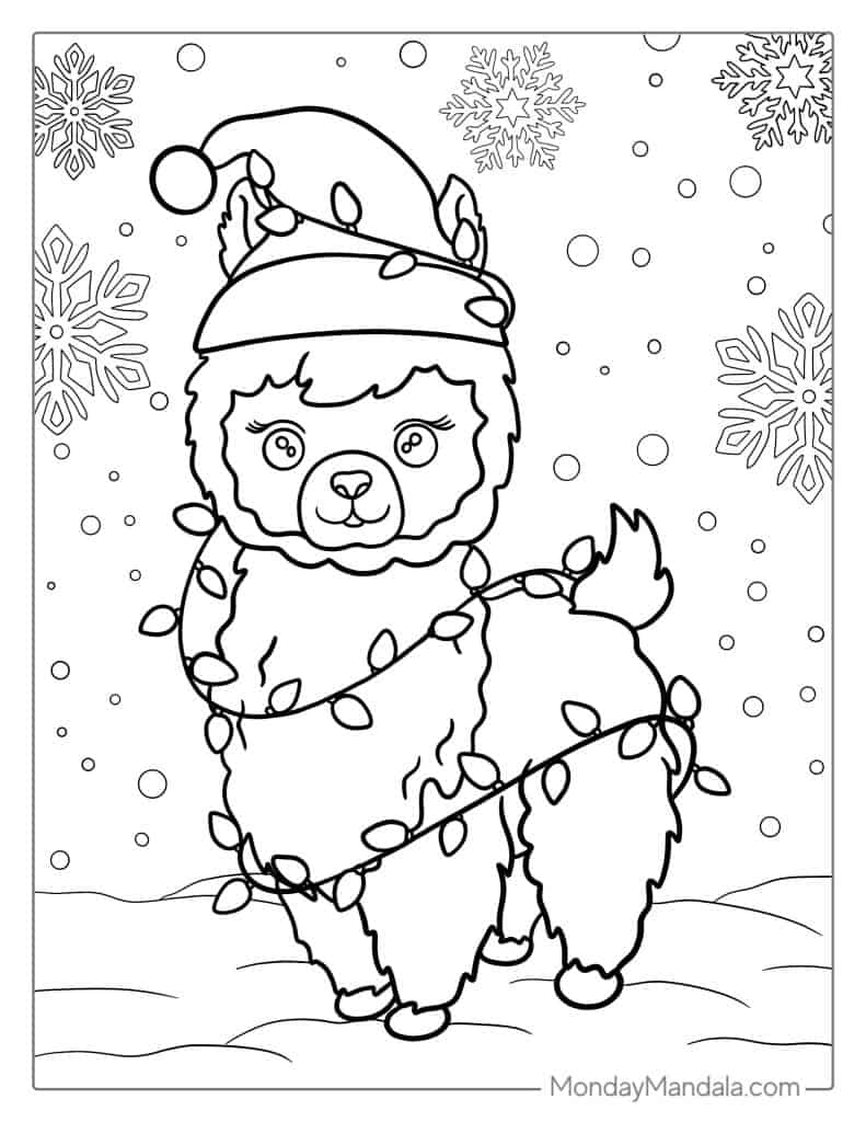 Llama coloring pages free pdf printables