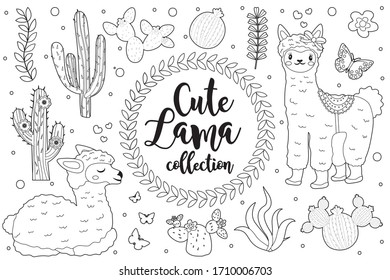Llama coloring book images stock photos d objects vectors