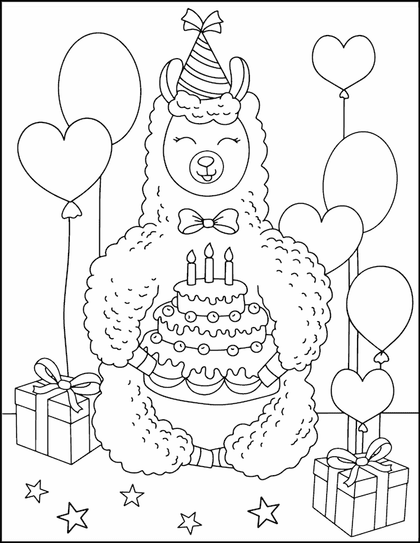 Llama coloring book jana buchmann