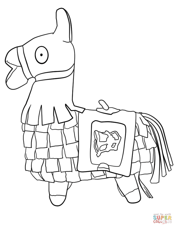 Fortnite llama coloring page free printable coloring pages