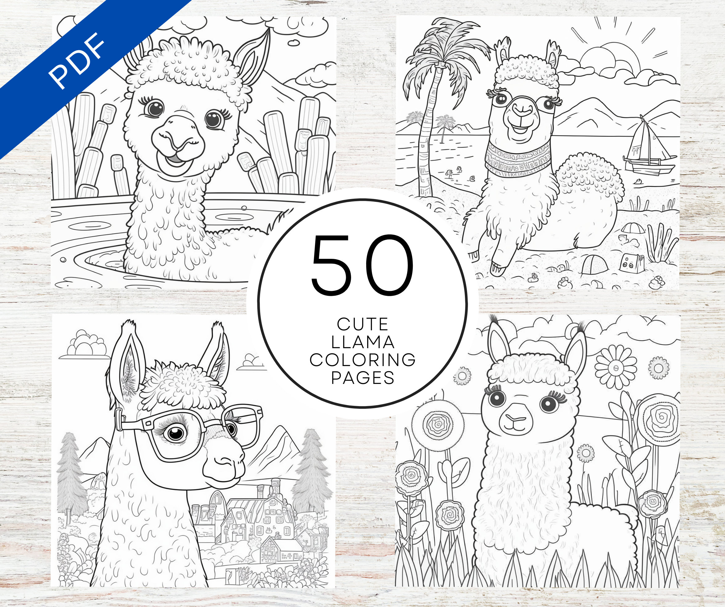Llama coloring page