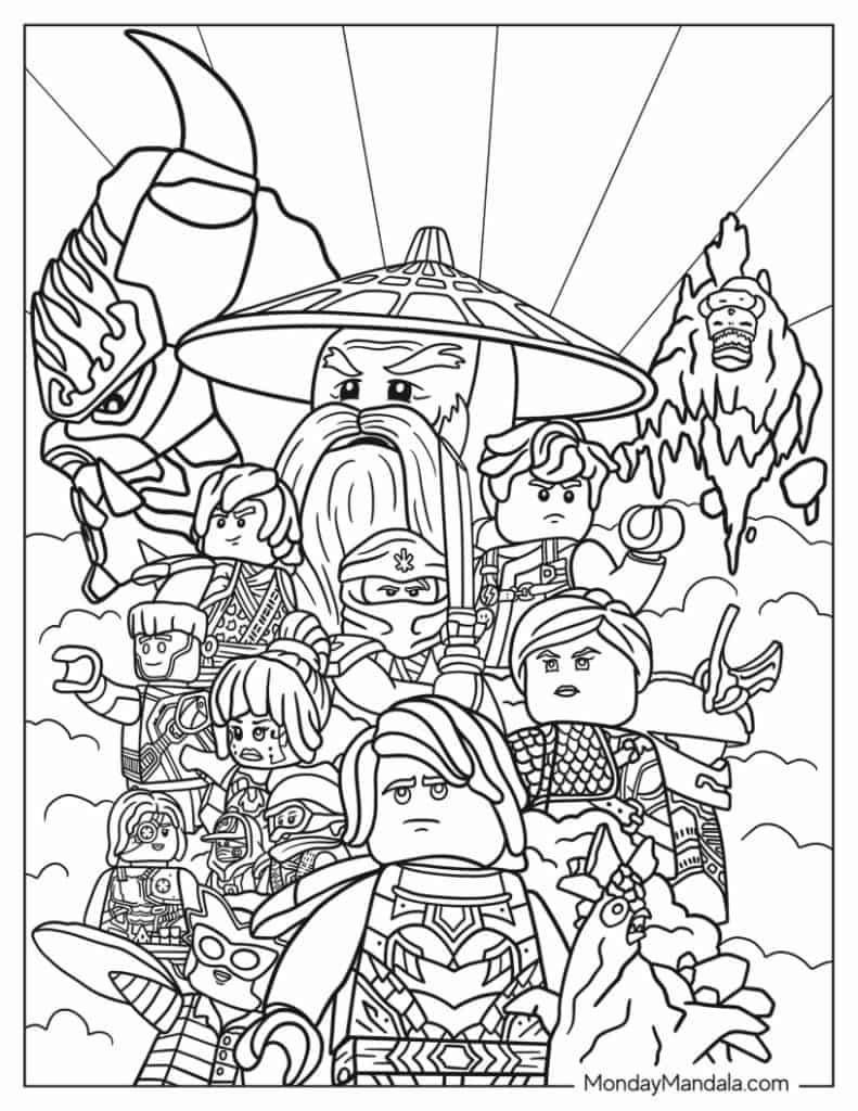 Lego ninjago coloring pages free pdf printables
