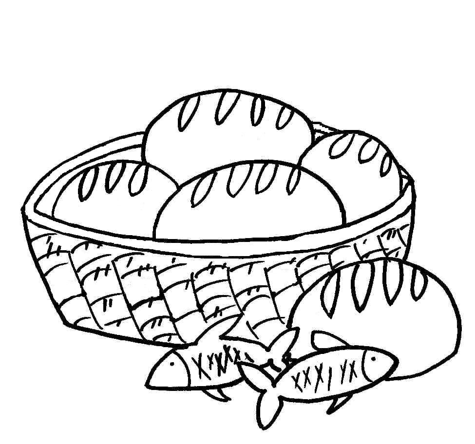 Loaves and fish colouring pages page