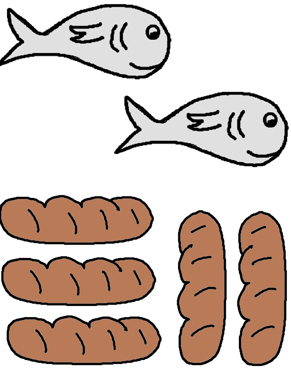 Loaves and fishes colouring