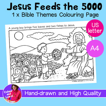 Jesus feeds the bible coloring sheetcolouring page christianitychurch