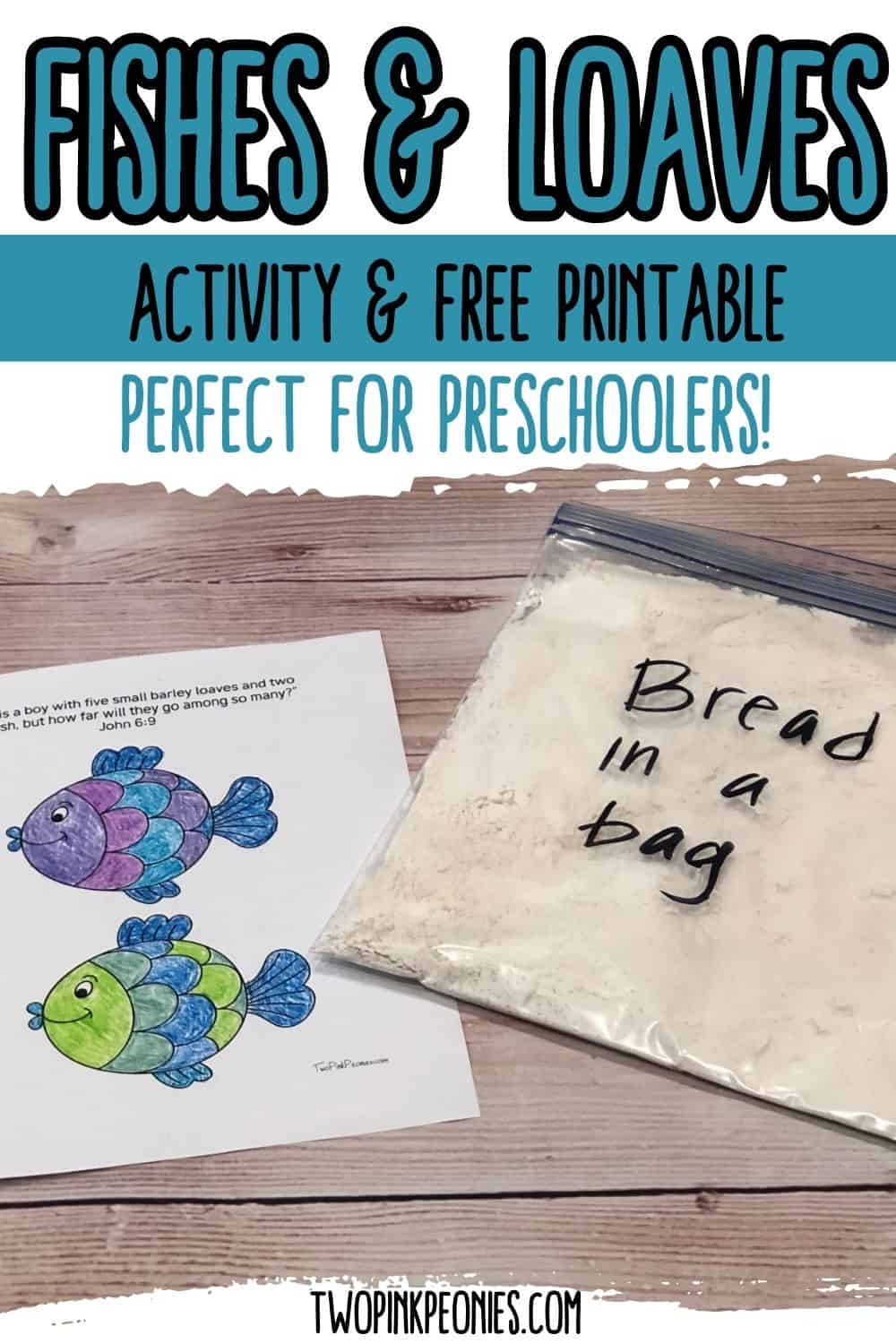 Fishes and loaves activity two pink peonies