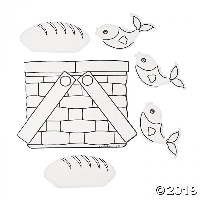 Color your own loaves fishes basket per dozen