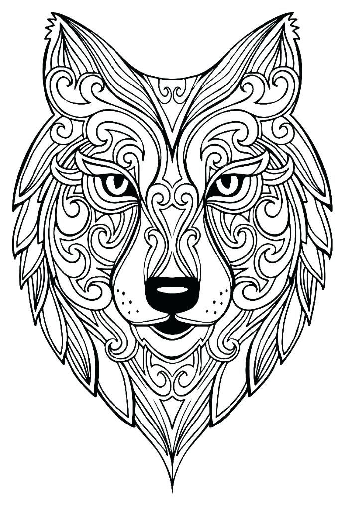 Wolf coloring pages for adults