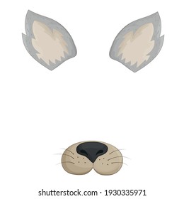 Wolf mask ears nose stock vector royalty free
