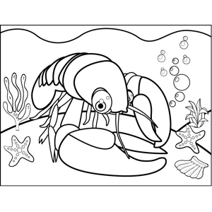 Cute lobster coloring page