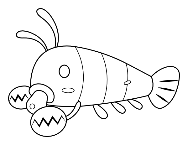 Printable baby lobster coloring page