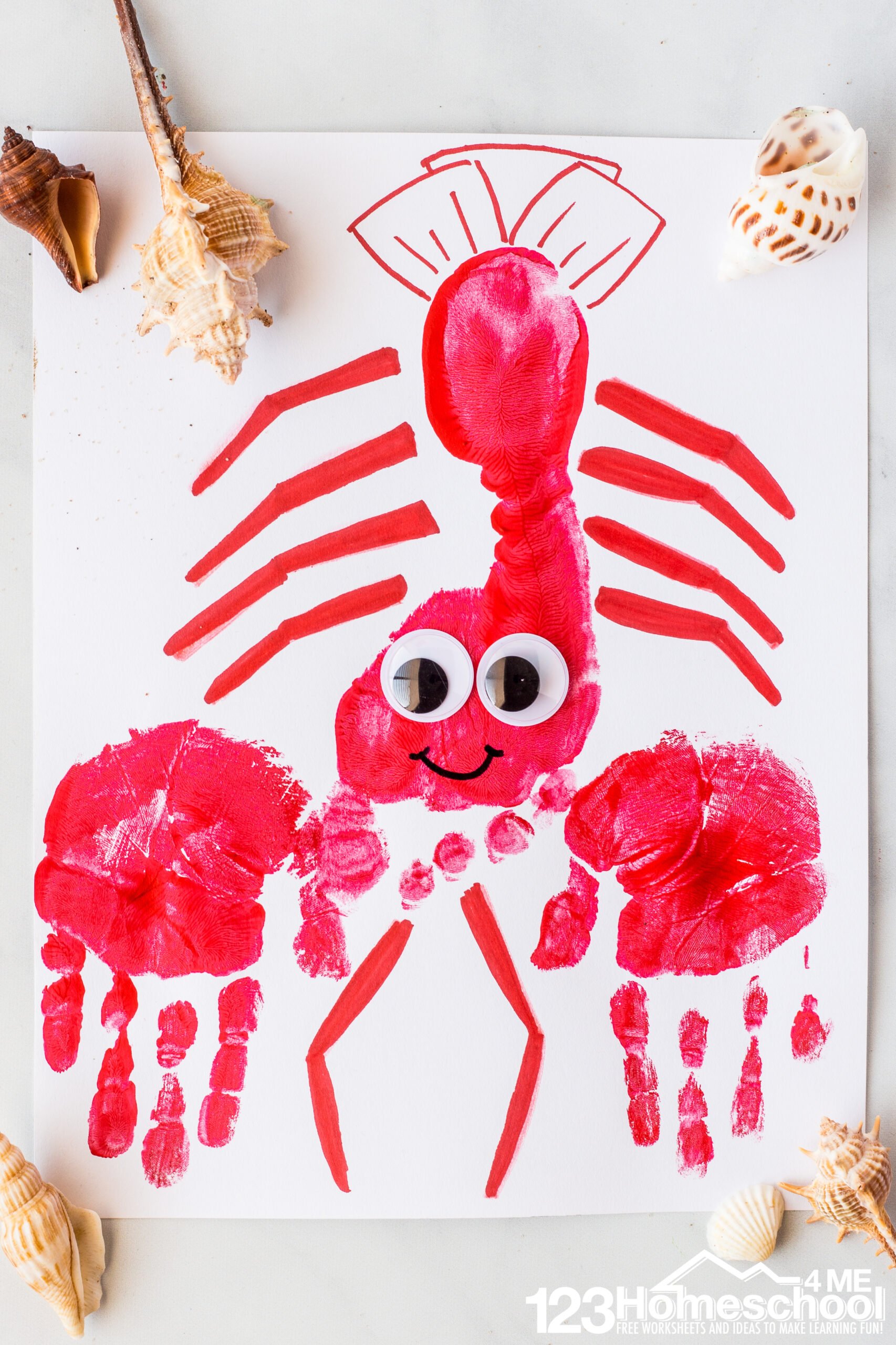 Ð super cute lobster hand and feet ocean craft for preschoolers