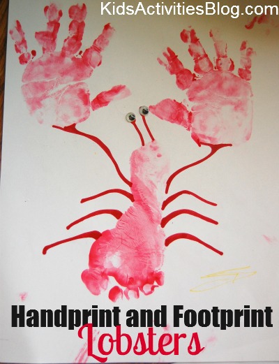 Handprint and footprint lobsters kids activities blog