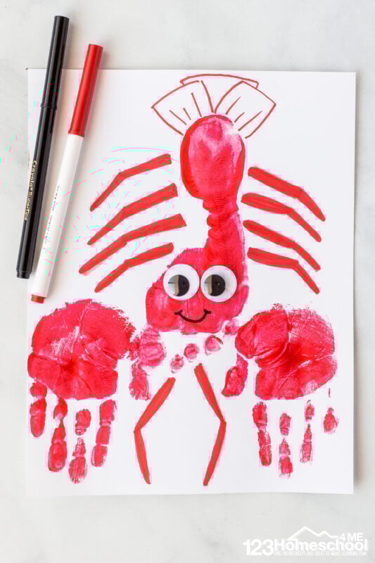 Ð super cute lobster hand and feet ocean craft for preschoolers