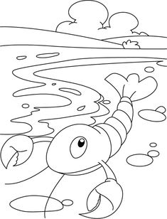 Lobster coloring pages ideas coloring pages black and white cartoon ocean animals