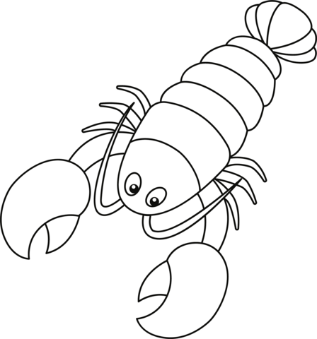 Cartoon lobster coloring page free printable coloring pages