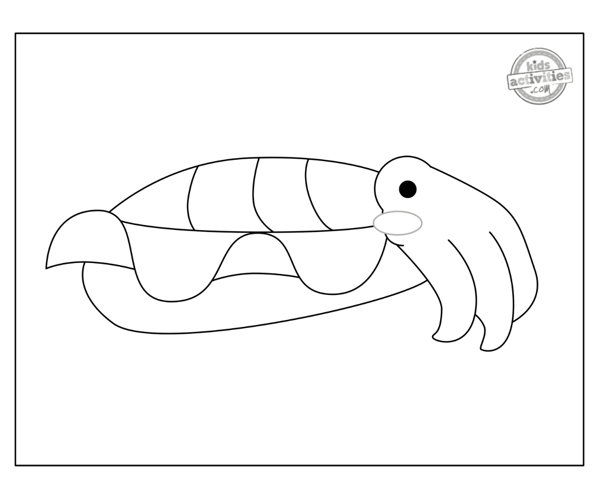 Unique printable cuttlefish coloring page for kids kids activities blog