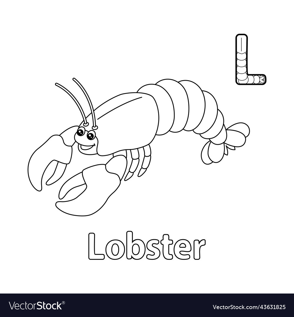 Lobster coloring page vector images
