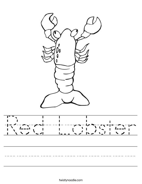 Red lobster worksheet