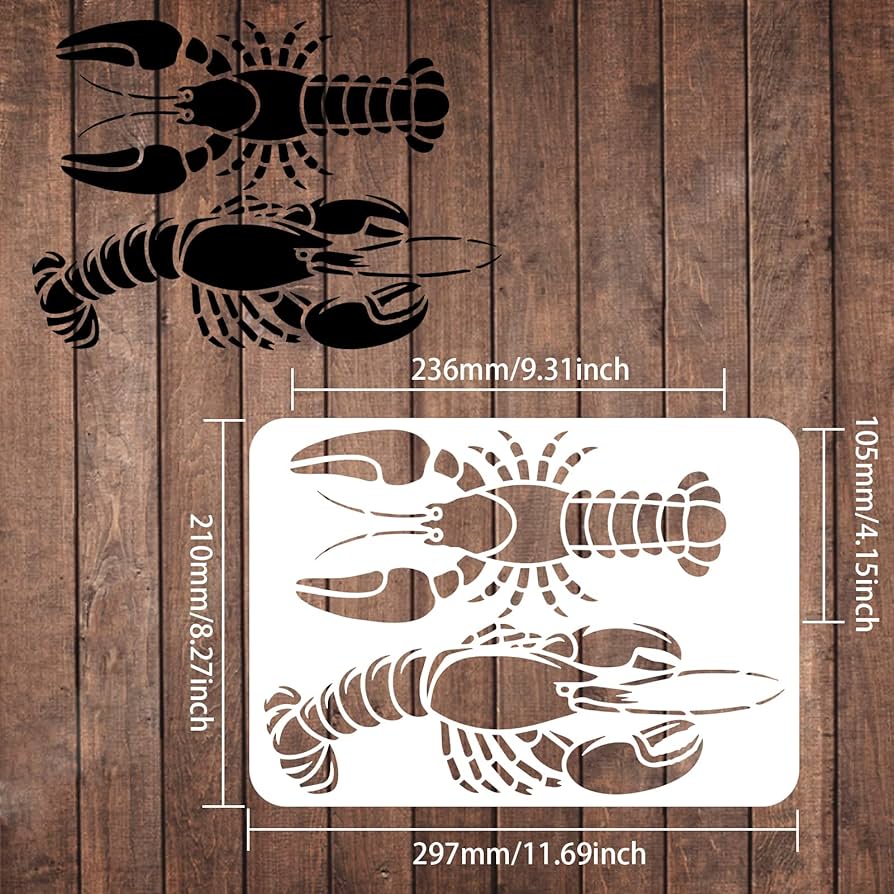 Fingerinspire lobster stencil x inch reusable lobster drawing stencil sea ocean creatures stencils sea animal stencil ocean theme stencil for painting on wood tile floor wall everything else