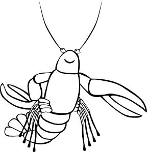 Crawfish b and w clip art at